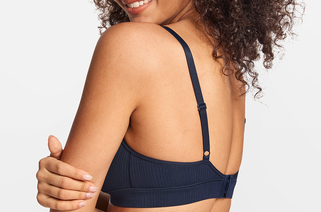 SOULVOR wireless V-neck triangle Bralette Deep Ocean Blue