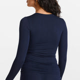 SOULVOR Long Sleeve Crew Neck T-Shirt Deep Ocean Blue