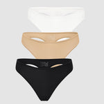 Women's Stretchy Low Rise Thongs 3 Pack Basic 3 (3pack)
