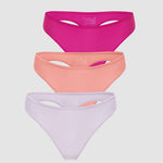 Women's Stretchy Low Rise Thongs 3 Pack Chic 2 (3pack)