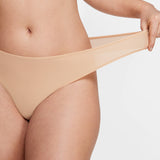 Women's Stretchy Low Rise Thongs 3 Pack Beige (3pack)