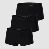 Women's Stretchy Mid Waist Boy Shorts 3 Pack Black 3pack