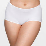 Women's Stretchy Mid Waist Boy Shorts 3 Pack White (3pack)