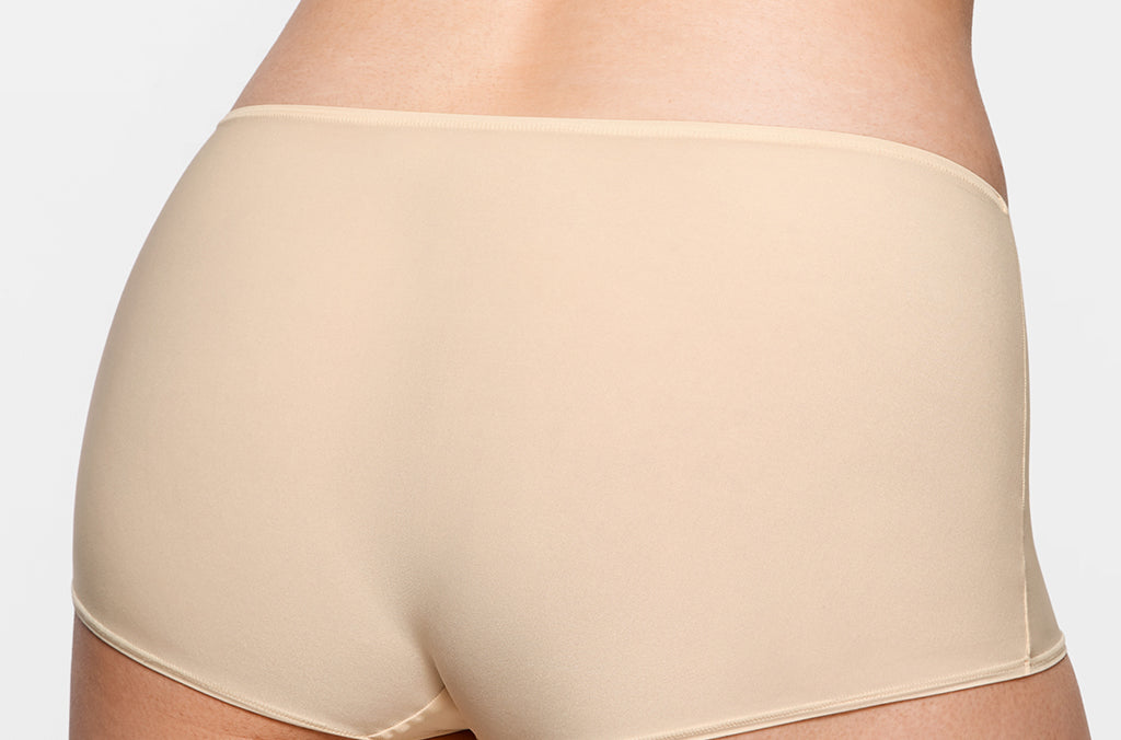 Women's Stretchy Mid Waist Boy Shorts 3 Pack Parchment (3pack)