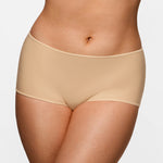 Women's Stretchy Mid Waist Boy Shorts 3 Pack Soft Tan (3pack)