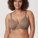 Women's Smooth Minimizer Underwire Bra Brown Purple