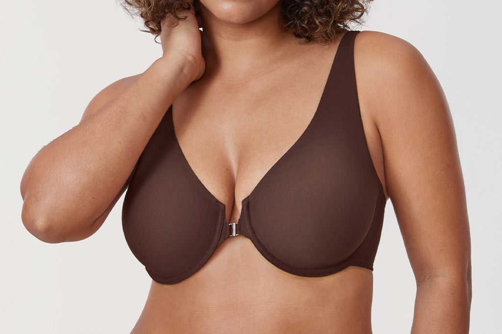 Women's Seamless U-back Front Closure Bra Hazelnut