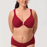 Women's Plunge Back Posture Bra Dark Red @model_info:ES4