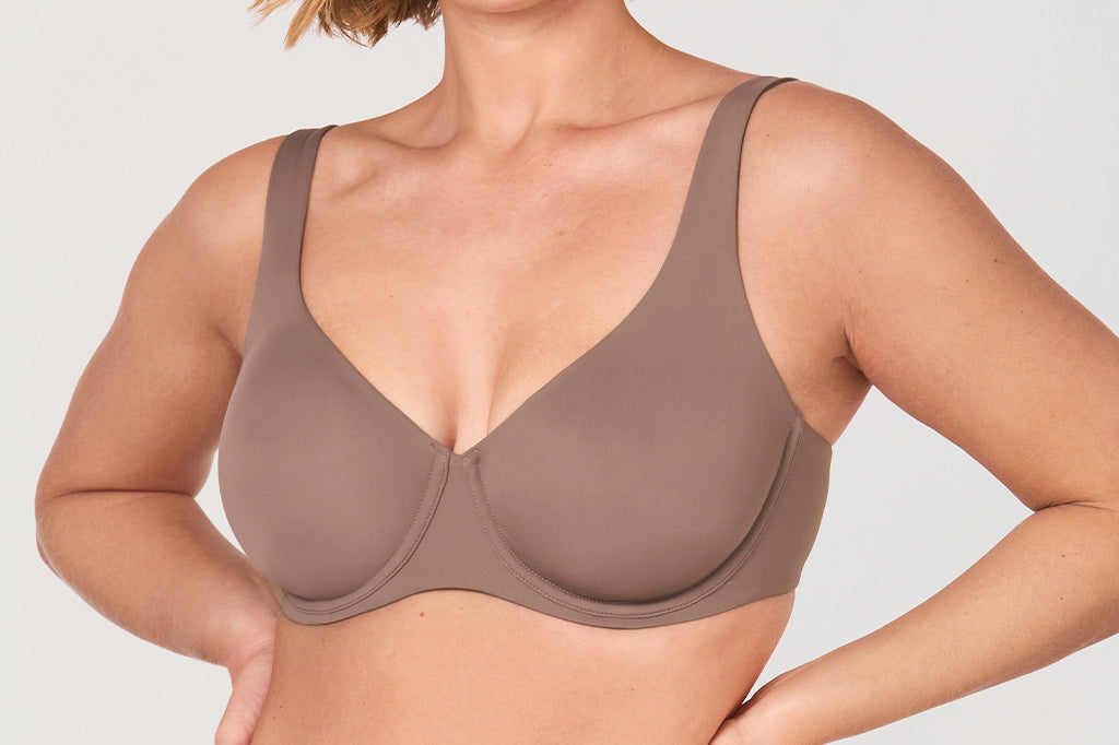 Women's Unlined Balconette Bra Brown Purple