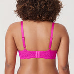 Women's Vintage Lace Sheer Mesh Bra Glitter Pink
