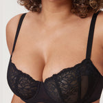 Women's Vintage Lace Balconette Bra White