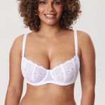 Women's Vintage Lace Balconette Bra White