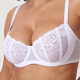 Women's Vintage Lace Balconette Bra White