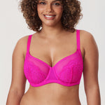 Women's Vintage Lace Unlined Bra Glitter Pink