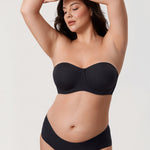 Women's Supportive Unlined Strapless Bra Black