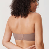 Women's Mesh Unlined Strapless Bra Brown Purple