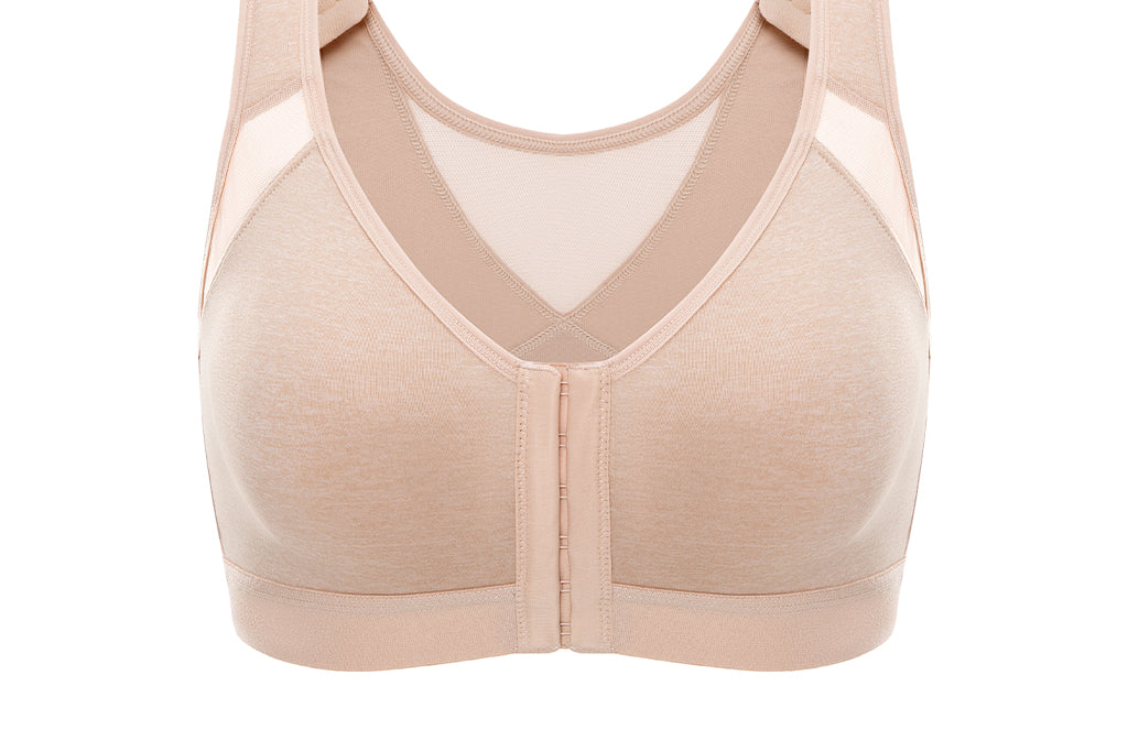 Women's X-shaped Back Posture Bra Oatmeal Heather