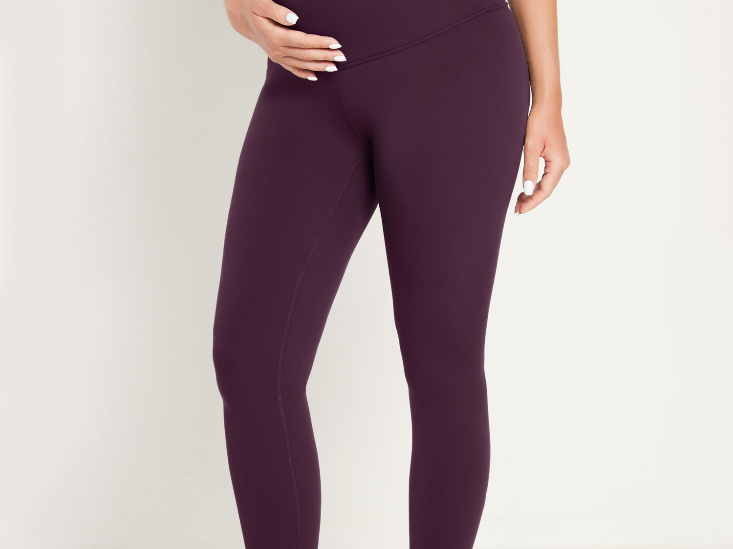 Women's Super High Waist Maternity Leggings 25" Plum Magenta