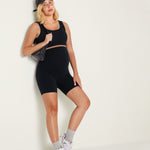 Women's Super High Waist Maternity Shorts 6" Black