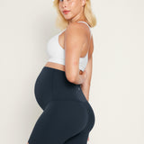 Women's Super High Waist Maternity Shorts 6" Black