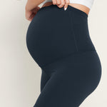 Women's Super High Waist Maternity Shorts 6" Black