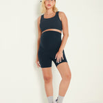 Women's Super High Waist Maternity Shorts 6" Black