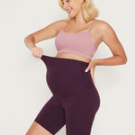 Women's Super High Waist Maternity Shorts 6" Deep Purple