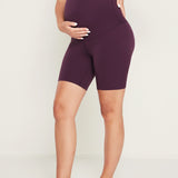 Women's Super High Waist Maternity Shorts 6" Deep Purple