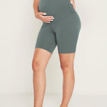 Women's Super High Waist Maternity Shorts 6" Coffee Brown