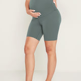 Women's Super High Waist Maternity Shorts 6" Coffee Brown