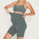 Women's Super High Waist Maternity Shorts 6" Coffee Brown