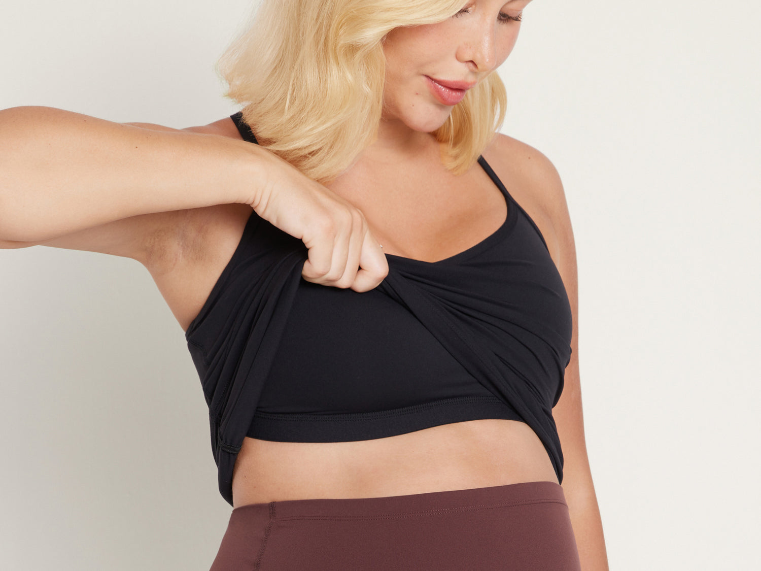 Women's Y Back Maternity Tank - Ruched Sides Pink Peony