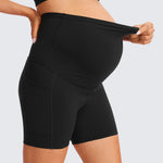 Women's Maternity Shorts with Pockets 5" Black