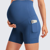 Women's Maternity Shorts with Pockets 5" Pitch Blue