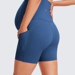 Women's Maternity Shorts with Pockets 5" Pitch Blue