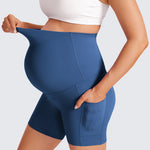 Women's Maternity Shorts with Pockets 5" Pitch Blue