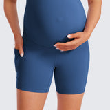 Women's Maternity Shorts with Pockets 5" Pitch Blue