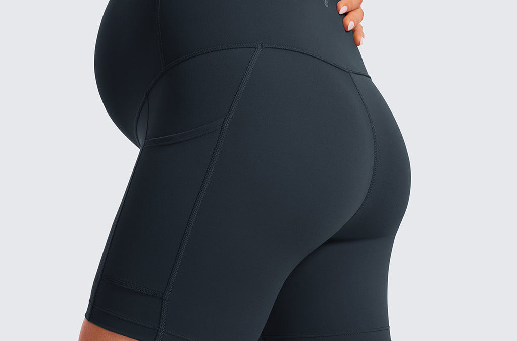 Women's Maternity Shorts with Pockets 5" Black