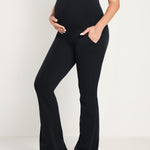 Women's Maternity Flare Leggings with Pockets 31" Coffee Brown