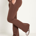 Women's Maternity Flare Leggings with Pockets 31" Coffee Brown
