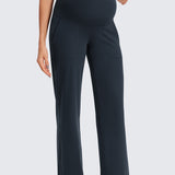 Women' Maternity Wide Leg Pants with Pockets 31.5" Black
